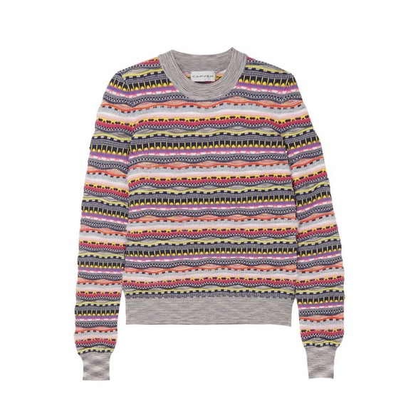 Carven Knit Multi Color Sweater Unique EUC S - Picture 2 of 8